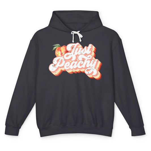 Just Peachy Retro 70s Georgia Peaches Summer Fruit Unisex Lightweight Hoodie