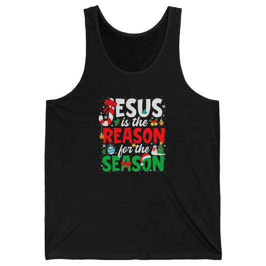 Merry Christmas Jesus The Reason For Season Xmas Candy Tree Unisex Jersey Tank