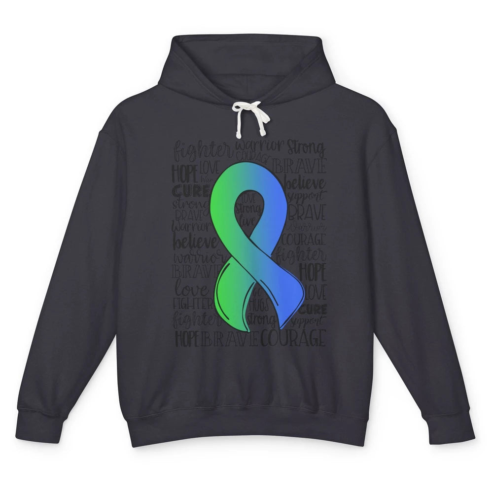 Intracranial Hypertension IIH Awareness Ribbon Hope Love Unisex Lightweight Hoodie