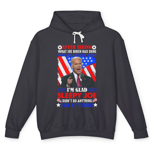 US Flag Joe Biden Didn't Do Anything 47 Years Anti Liberals Unisex Lightweight Hoodie