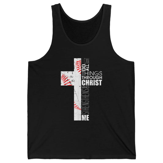 Baseball Christian Cross Bible Verse Softball Sports Day God Unisex Jersey Tank