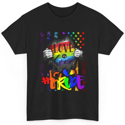 American Flag Love Is Love LGBT Gay Pride Month Equality Classic Unisex T-Shirt