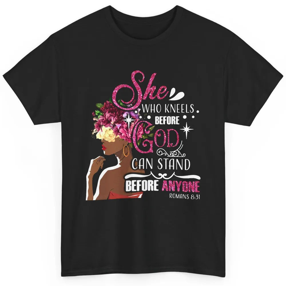 Black Girl She Who Kneels Before God Christian Afro Women Classic Unisex T-Shirt