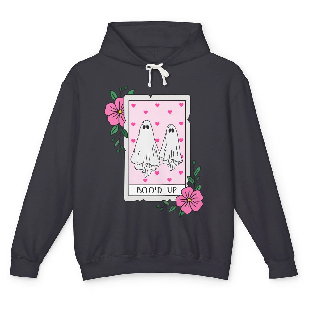 Floral Bood Up Tarot Card Valentines Day Spooky Ghost Couple Unisex Lightweight Hoodie