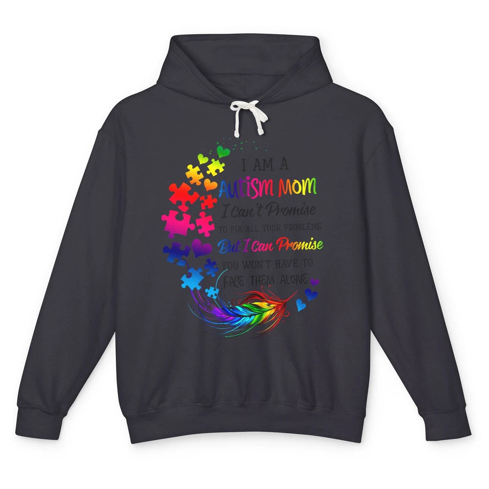 I'm A Autism Mom Support Autism Kids Puzzle Autistic Pride Unisex Lightweight Hoodie