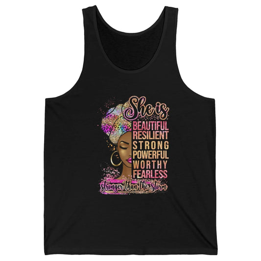 Afro Woman Strong Than Storm Melanin African American Woman Unisex Jersey Tank