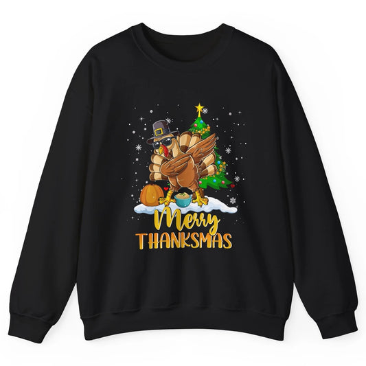 Funny Turkey Merry Thanksmas Christmas Thanksgiving Gift Unisex Crewneck Sweatshirt