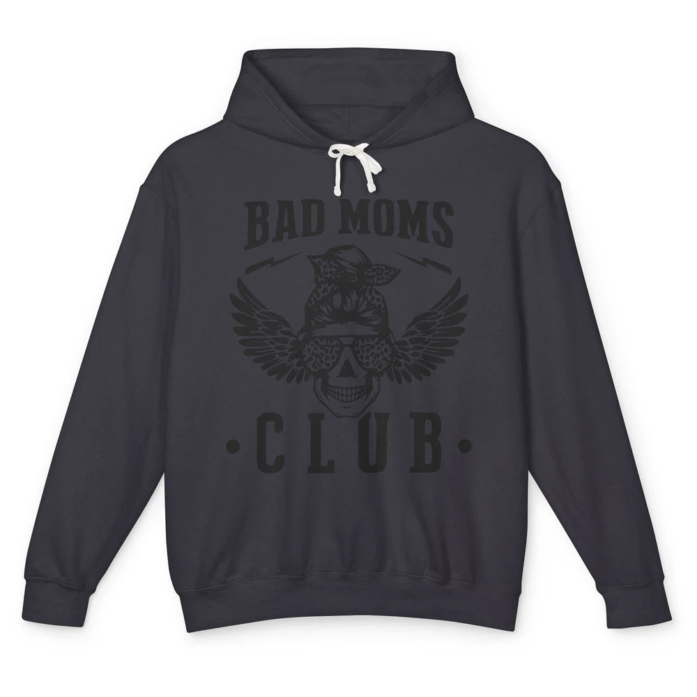 Funny Messy Bun Proud Of Member Of Bad Moms Club Leopard Unisex Lightweight Hoodie