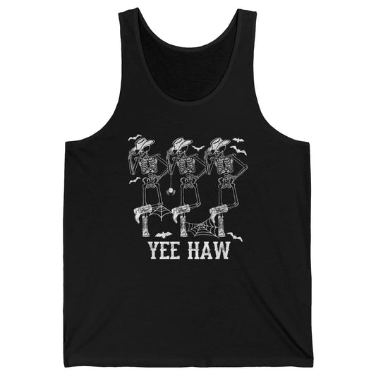 Yee Haw Skeleton Dancing Cowboy Boots Howdy Western Rodeo Unisex Jersey Tank