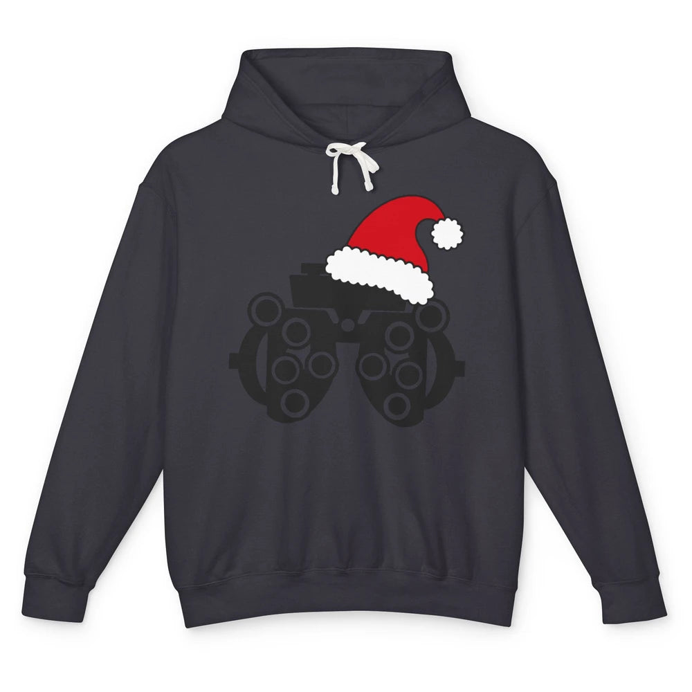 Funny Phoropter Santa Hat Optometrist Optician Christmas Unisex Lightweight Hoodie