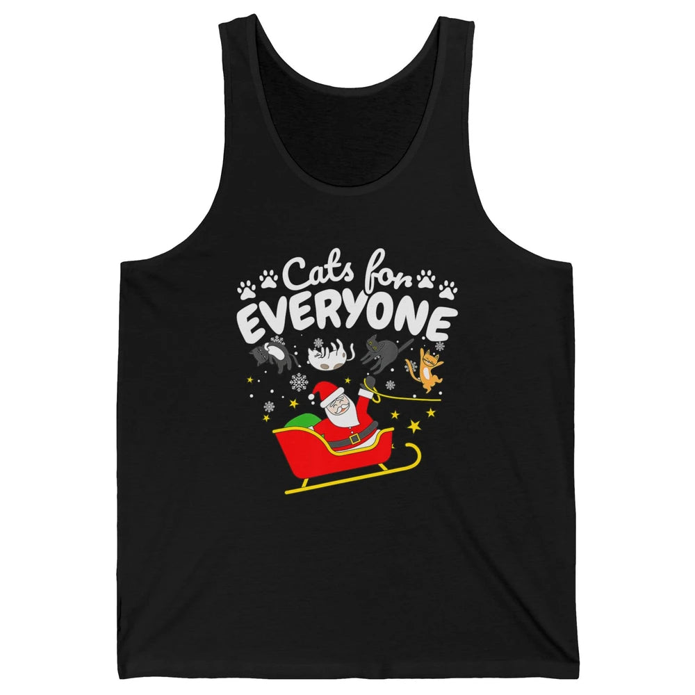 Merry Christmas Funny Cat For Everyone Santa Claus Reindeer Unisex Jersey Tank