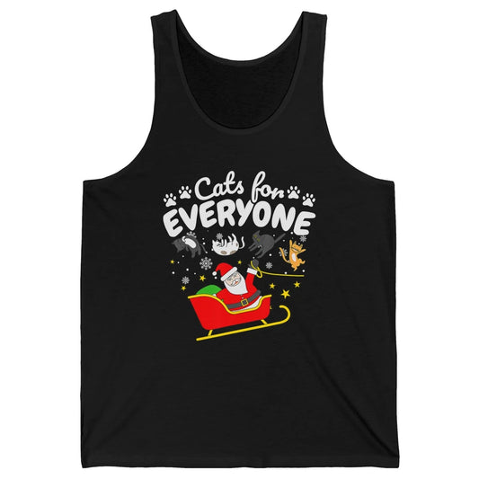 Merry Christmas Funny Cat For Everyone Santa Claus Reindeer Unisex Jersey Tank