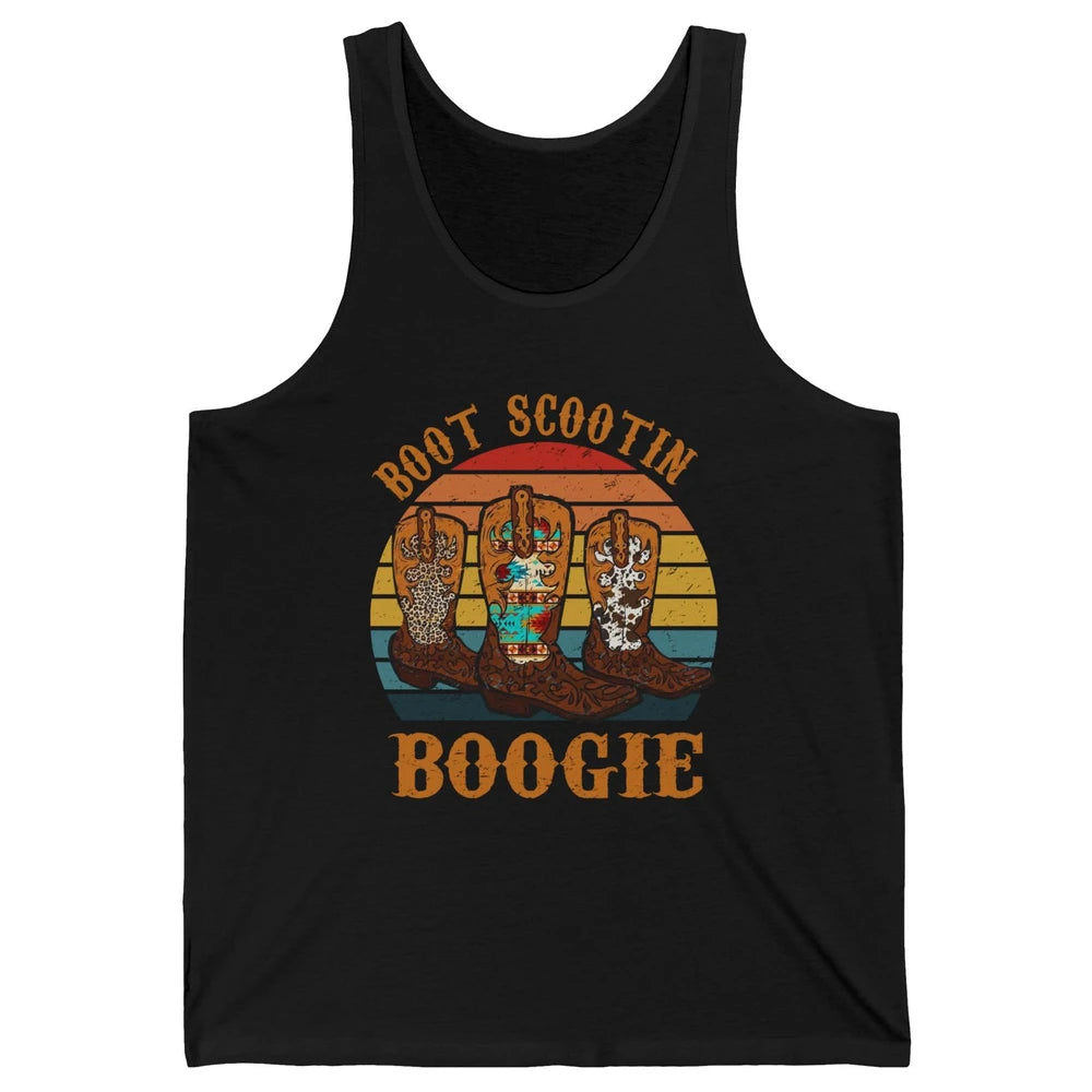 Vintage Cowboy Boots Scooting Boogie Western Country Cowgirl Unisex Jersey Tank