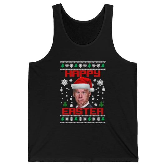 Funny Joe Biden Happy Easter Christmas Anti Joe Liberals Unisex Jersey Tank