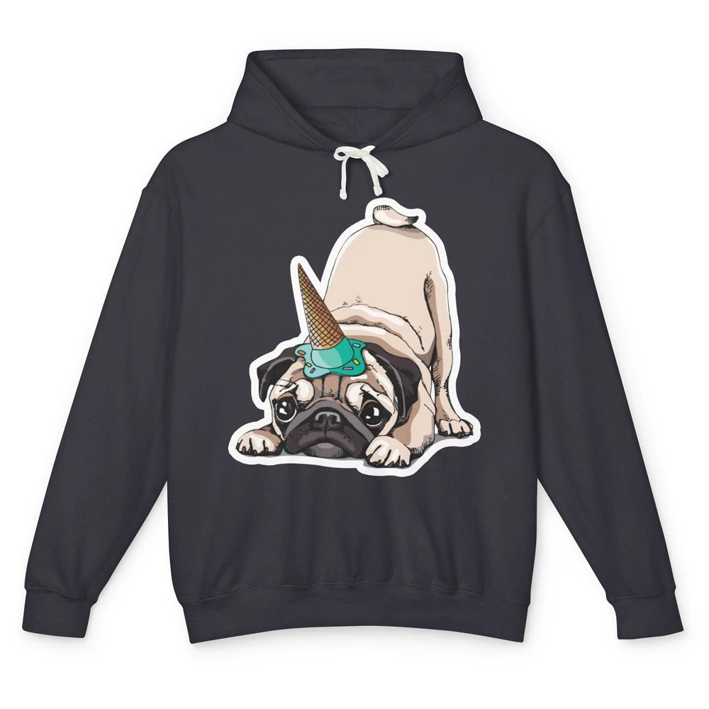 Puppy Pugs Funny Unicorn Pug Dog Lovers Gift Cute Pug Dog Unisex Lightweight Hoodie