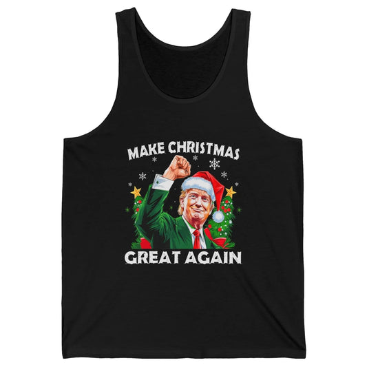 Make Christmas Great Again Funny Santa Trump Political Donald Trump Republican President Xmas Unisex Jersey Tank