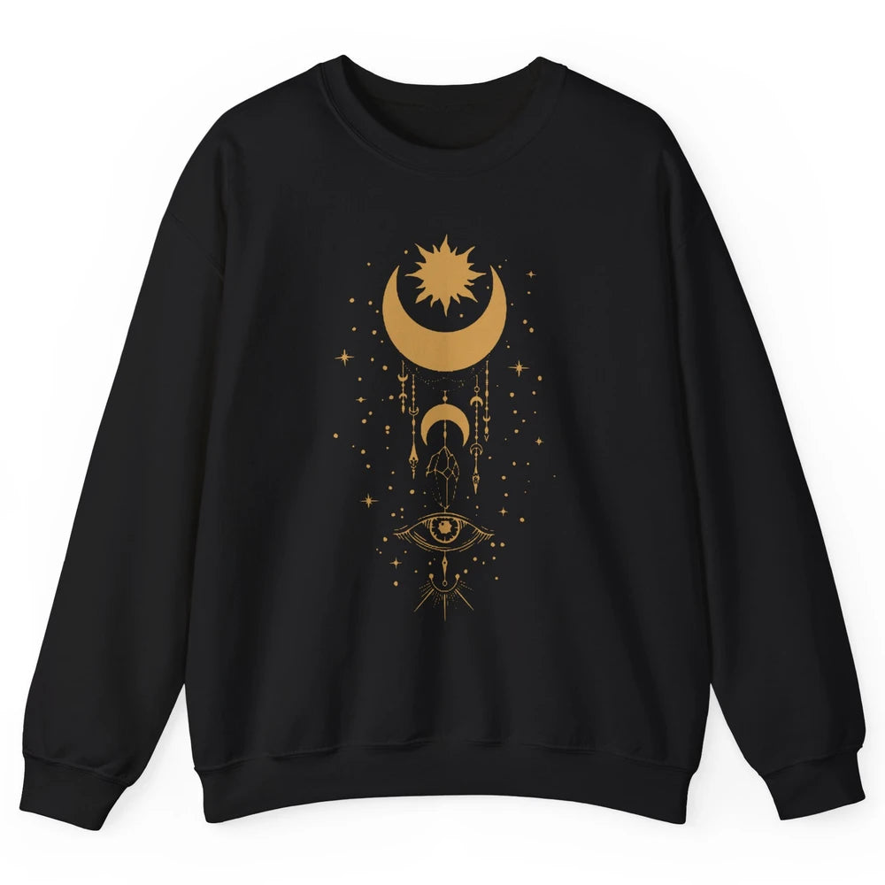 Sun And Moon All Seeing Eye Witchy Things Witch Gift Unisex Crewneck Sweatshirt