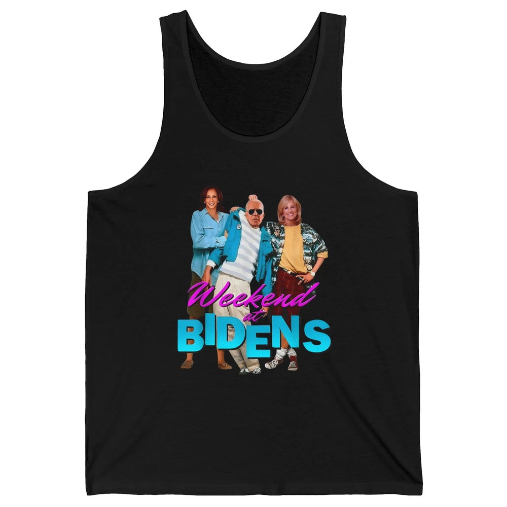 Weekend At Biden's Funny Joe Biden Anti Liberals Anti Biden Unisex Jersey Tank