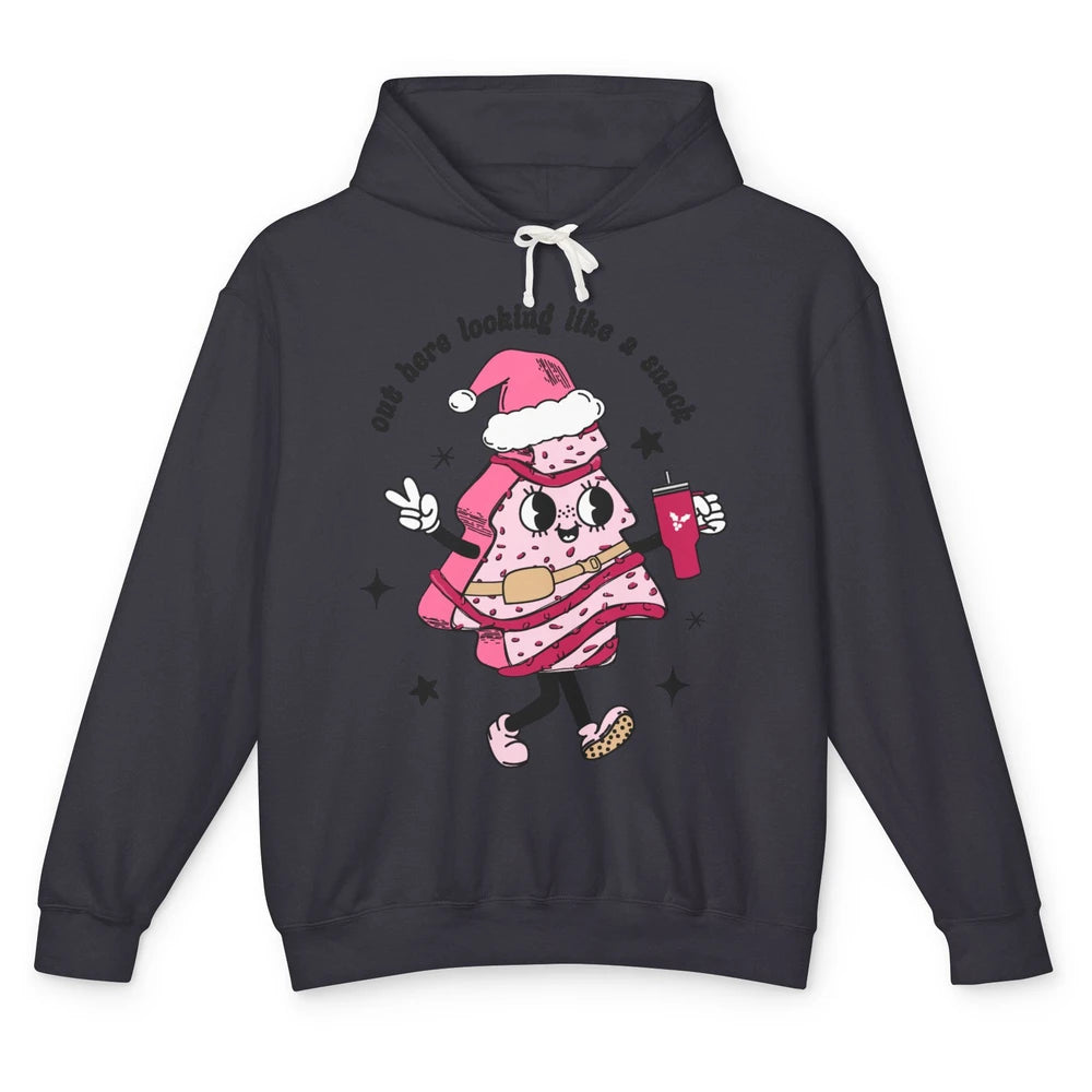 Funny Boo-jee Christmas Tree Cake Out Here Look Like A Snack Unisex Lightweight Hoodie