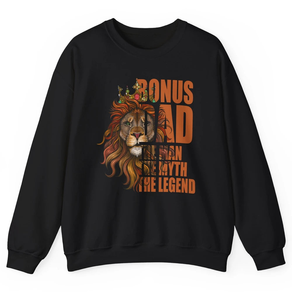 Vintage Lion Bonus Dad The Man The Myth The Legend Dad Gift Unisex Crewneck Sweatshirt