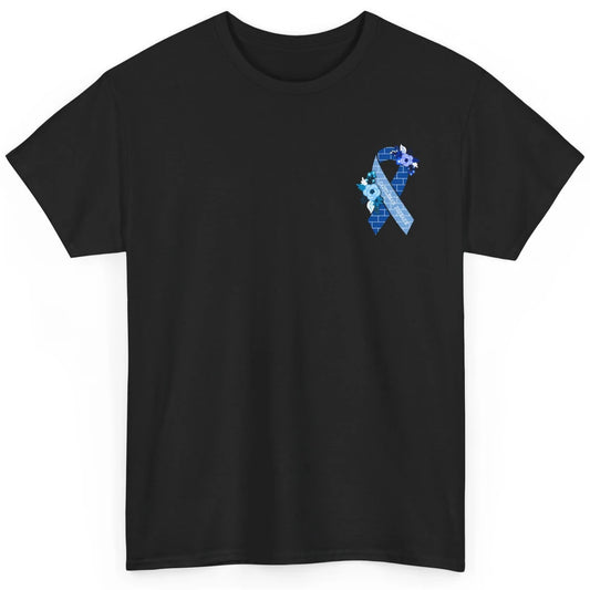 Castleman Disease Awareness Floral Blue Ribbon Rare Disease Classic Unisex T-Shirt