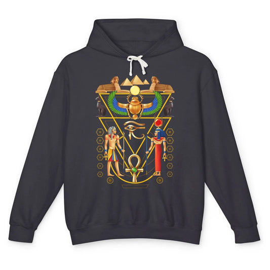 Cool Ancient Egyptian Culture Scarab Artifact Ankh Horus Eye Unisex Lightweight Hoodie