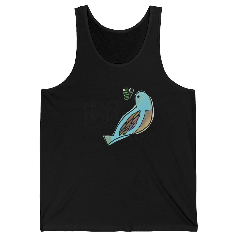 Bird Peace Be Still And Know Bible Verse Christian Religious Unisex Jersey Tank