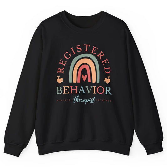 Boho Rainbow Registered Behavior Tech RBT Behavior Therapist Unisex Crewneck Sweatshirt