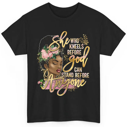 Black Girl She Who Kneels Before God Christian Afro Women Classic Unisex T-Shirt