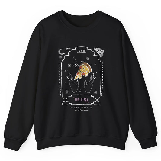 The Pizza Slices Tarot Card Reader Goth Crescent Halloween Unisex Crewneck Sweatshirt