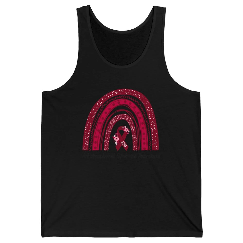 Antiphospholipid Syndrome Awareness APS Burgundy Rainbow Unisex Jersey Tank