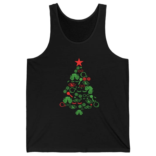 Funny Optometrist Symbols Christmas Tree Optician Optometry Unisex Jersey Tank