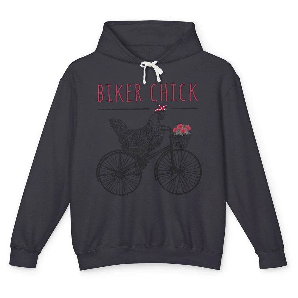 Biker Chick Funny Chicken Cycling Bicycle Women Biking Unisex Lightweight Hoodie