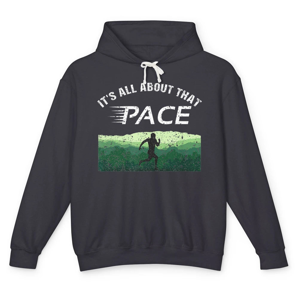 All About That Pace Summit Running Marathon Runner Vintage Unisex Lightweight Hoodie