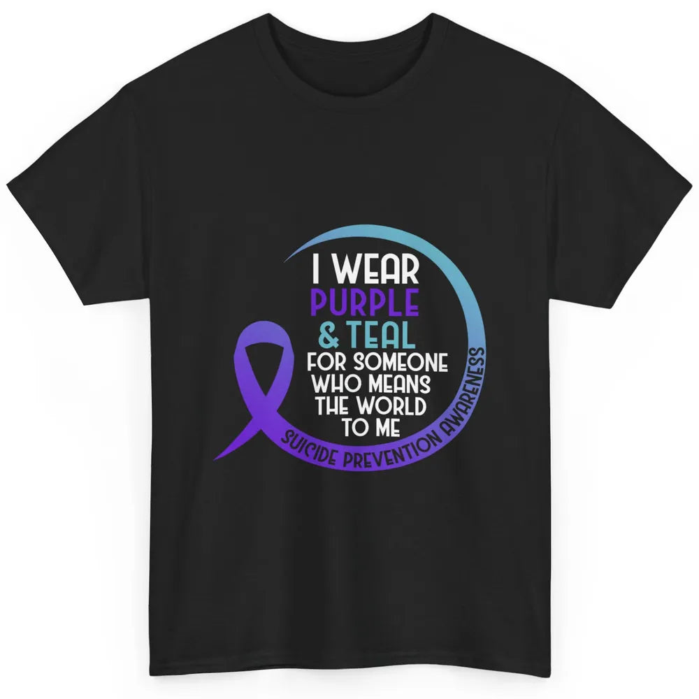 Wear Purple And Teal Ribbon Warrior Suicide Prevention Month Classic Unisex T-Shirt