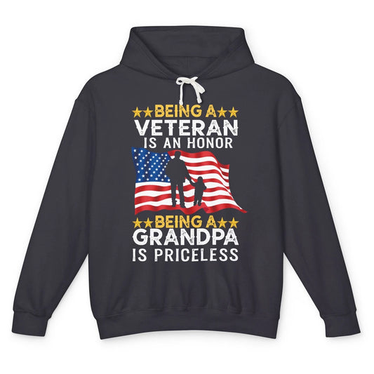 Being A Veteran Is An Honor Army Dad US Military Day Unisex Lightweight Hoodie