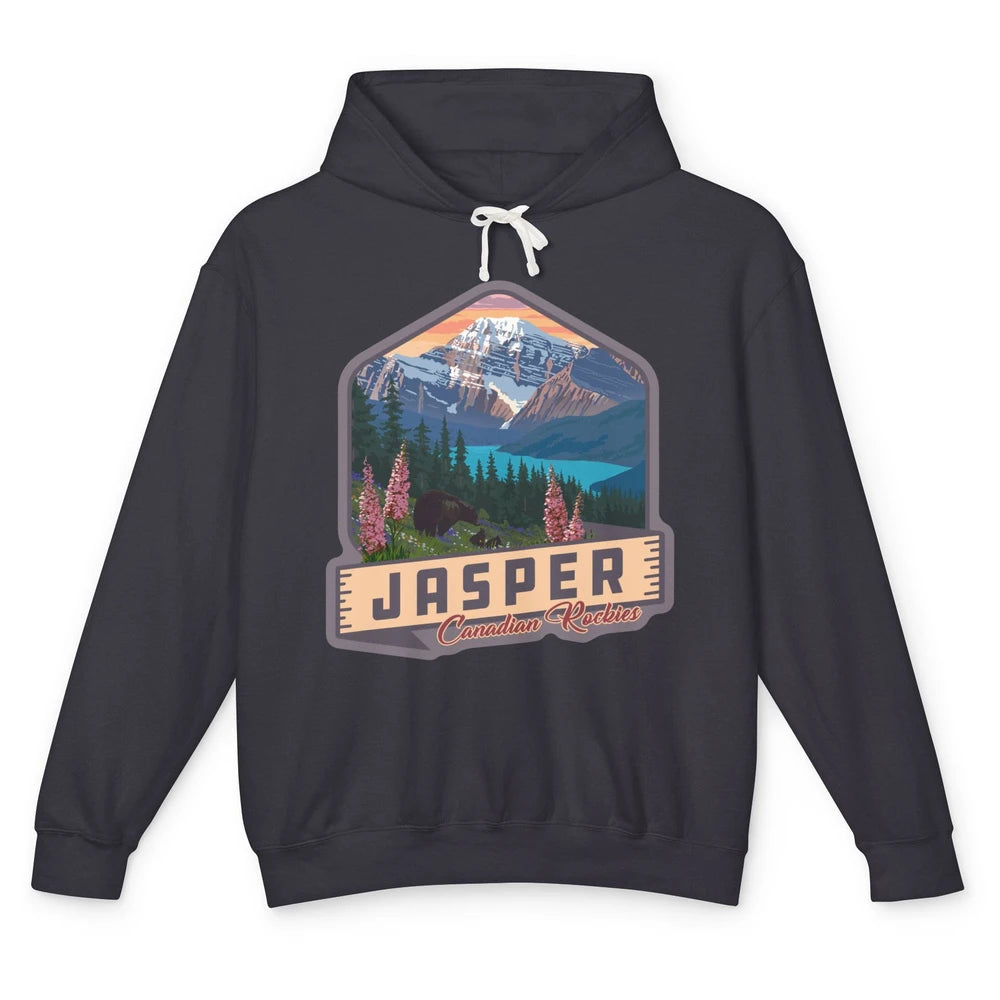 Jasper National Park Canadian Rockies US Parks Camping Unisex Lightweight Hoodie