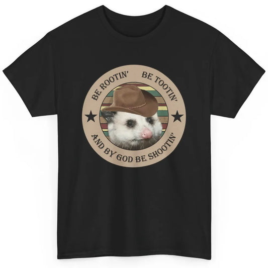 Western Country Rootin Tootin Possum Cowboy Street Cat Retro Classic Unisex T-Shirt