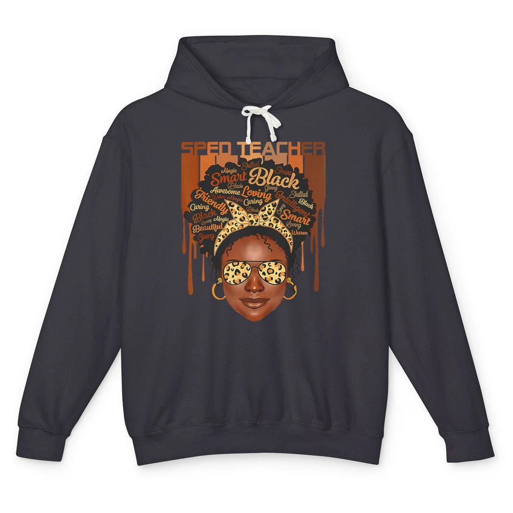 Black Woman Sped Teacher Afro Melanin Special Education SLP Unisex Lightweight Hoodie