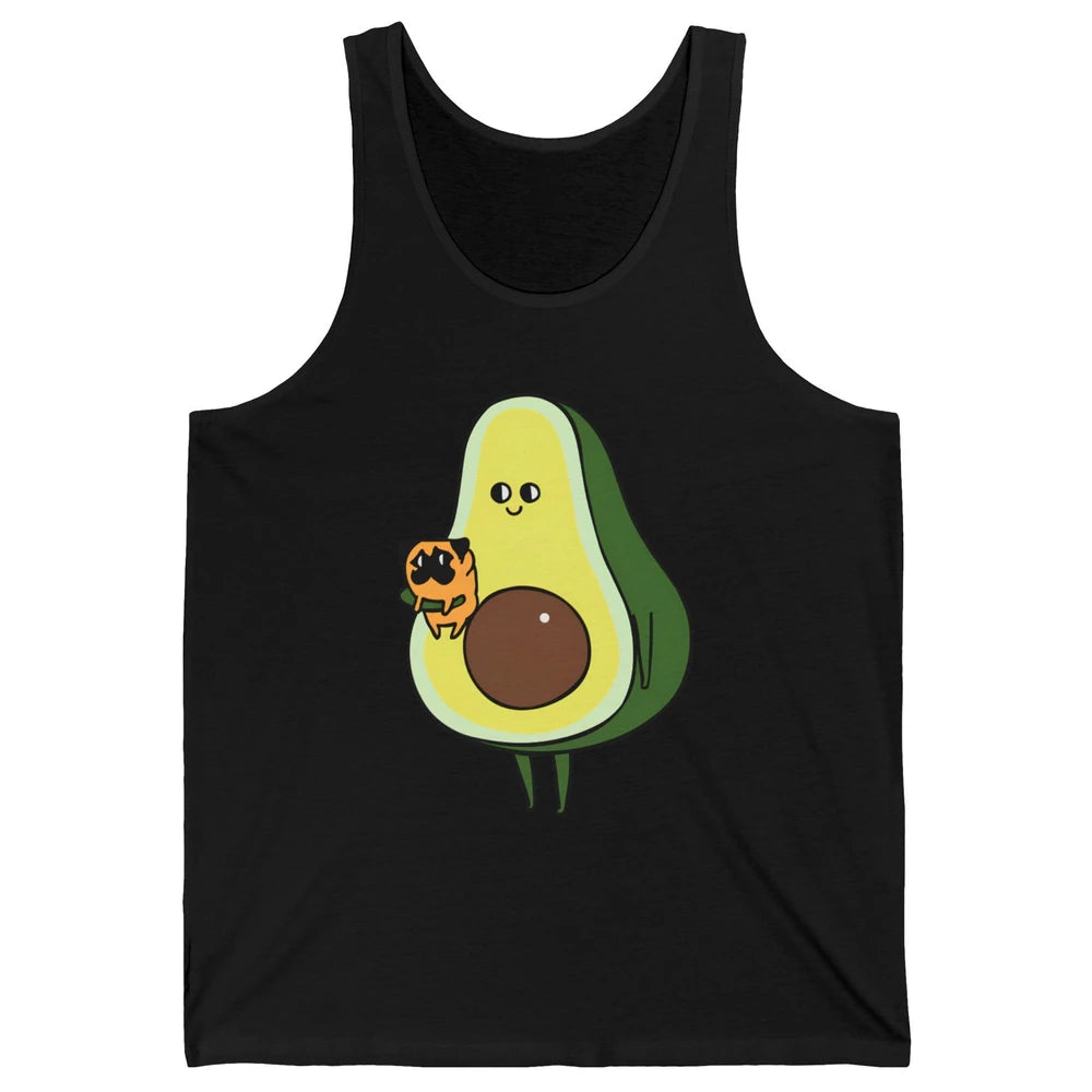 Avocado With Pug Funny Avocado Vegan Pug Lovers Gift Unisex Jersey Tank