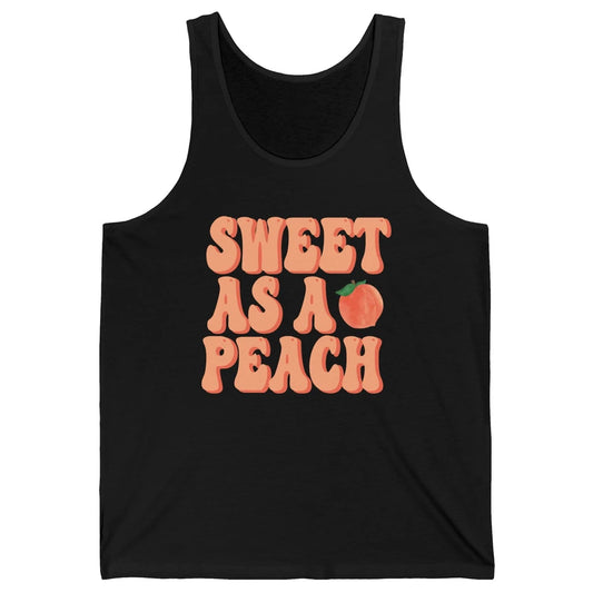 Sweet As A Peach Retro 70s Peachy Summer Fruit Peach Lovers Unisex Jersey Tank