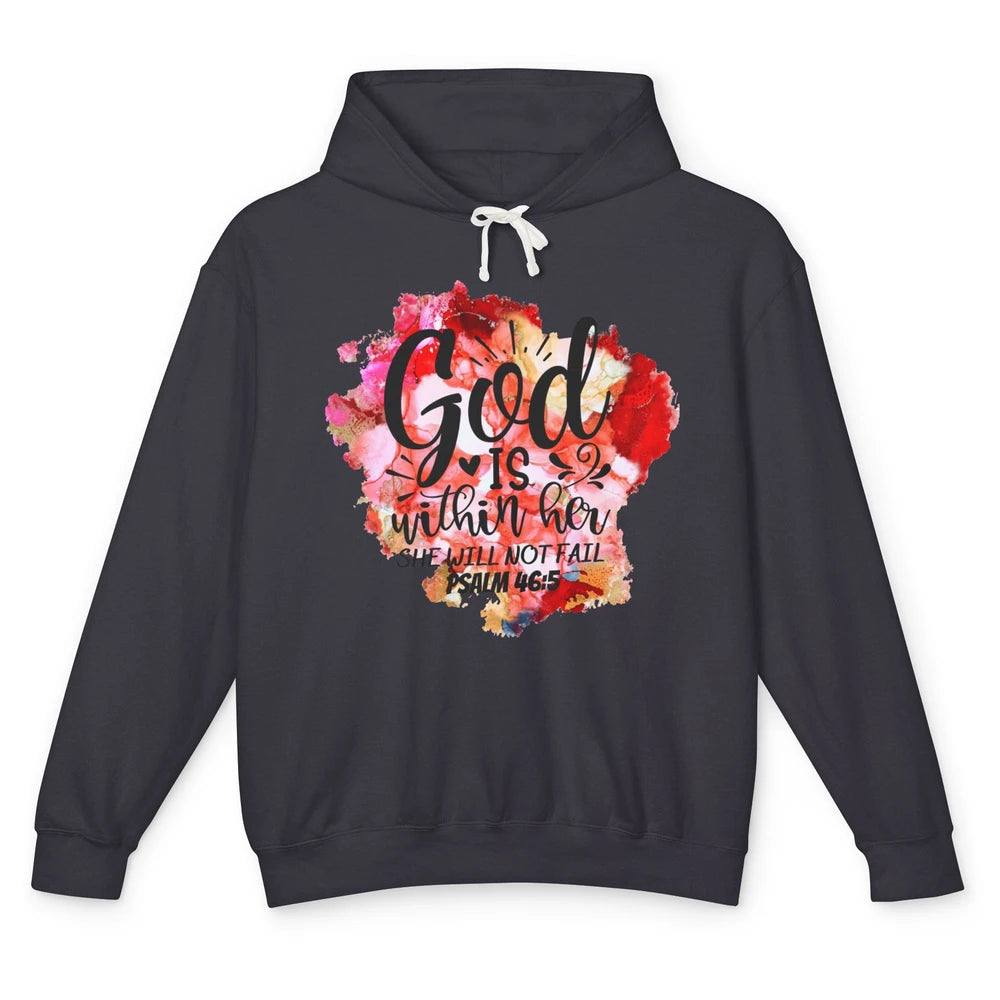 Christian God's Within Her She Will Not Fail Bible Religious Unisex Lightweight Hoodie