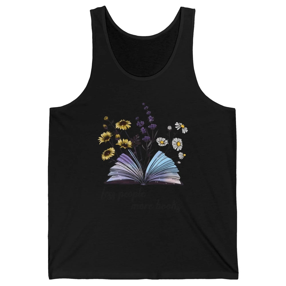 Aesthetic Less People More Books Literature Gothic Reader Unisex Jersey Tank