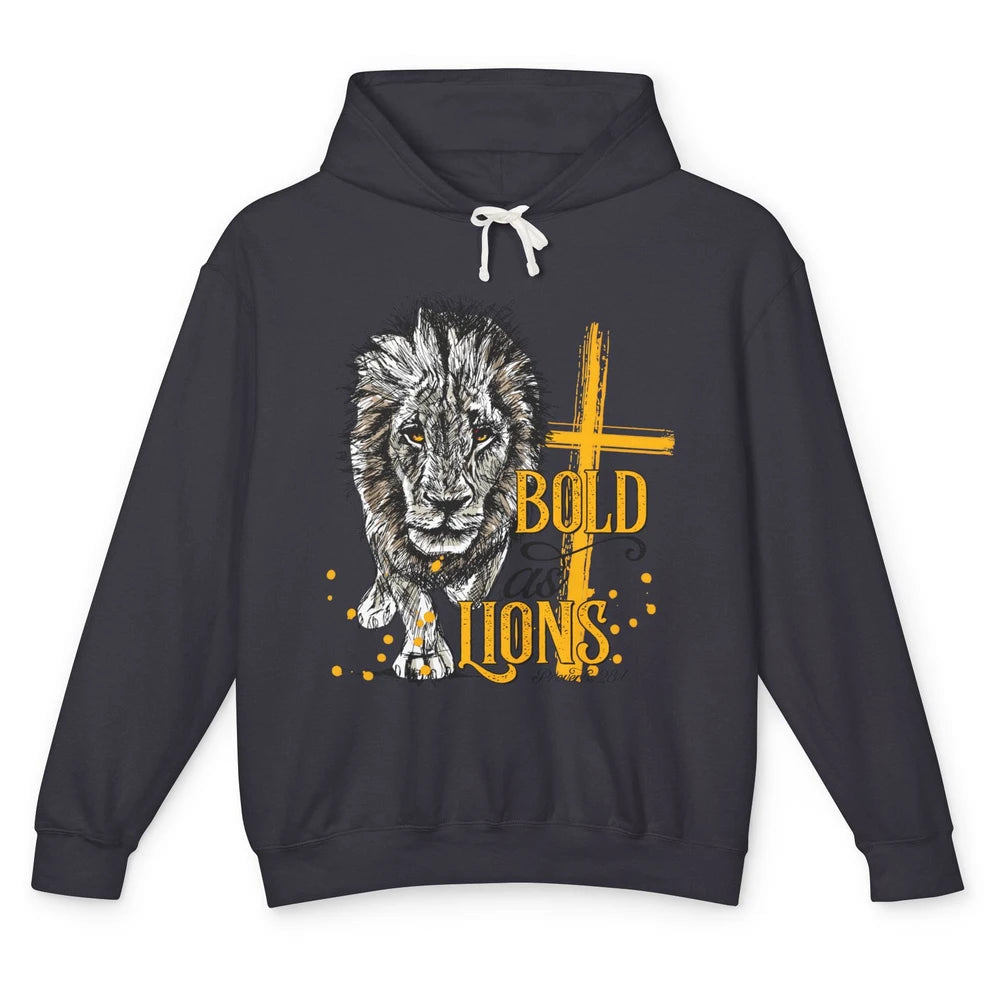 Bold As Lion Of Judah Bible Verse Christian Faith Religious Unisex Lightweight Hoodie