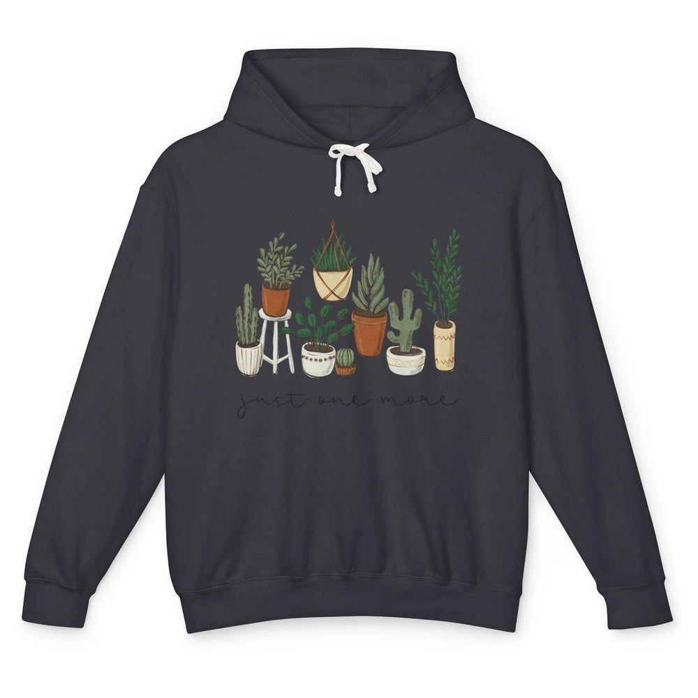 Just One More Retro Plants Botanical Gardening Lovers Gift Unisex Lightweight Hoodie