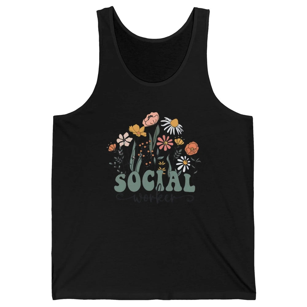 Social Worker Wildflower School Social Worker Teacher Gift Unisex Jersey Tank