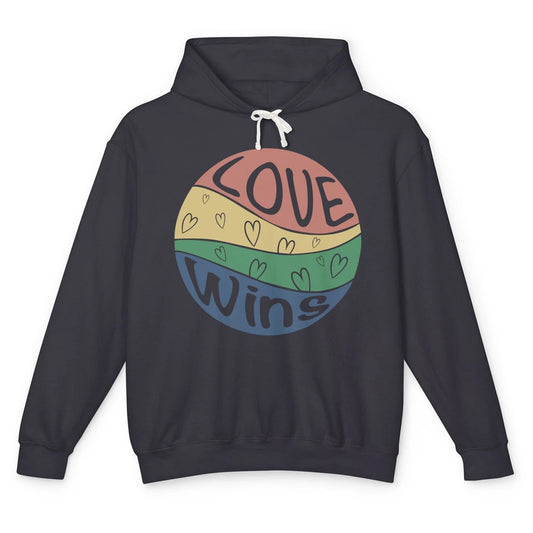 Vintage Love Wins LGBT Gay Pride Month Love Is Love Unisex Lightweight Hoodie