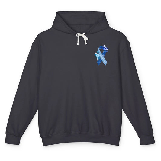 Castleman Disease Awareness Floral Blue Ribbon Rare Disease Unisex Lightweight Hoodie