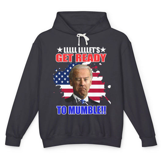 Funny US Flag Biden Let's Get Ready To Mumble Anti Liberals Unisex Lightweight Hoodie