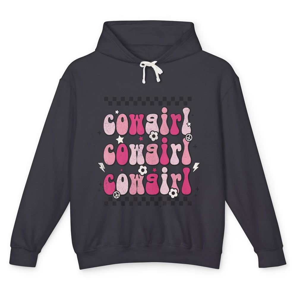 Retro Cowgirl Boho Rodeo Howdy Cowboy Texas Western Country Unisex Lightweight Hoodie